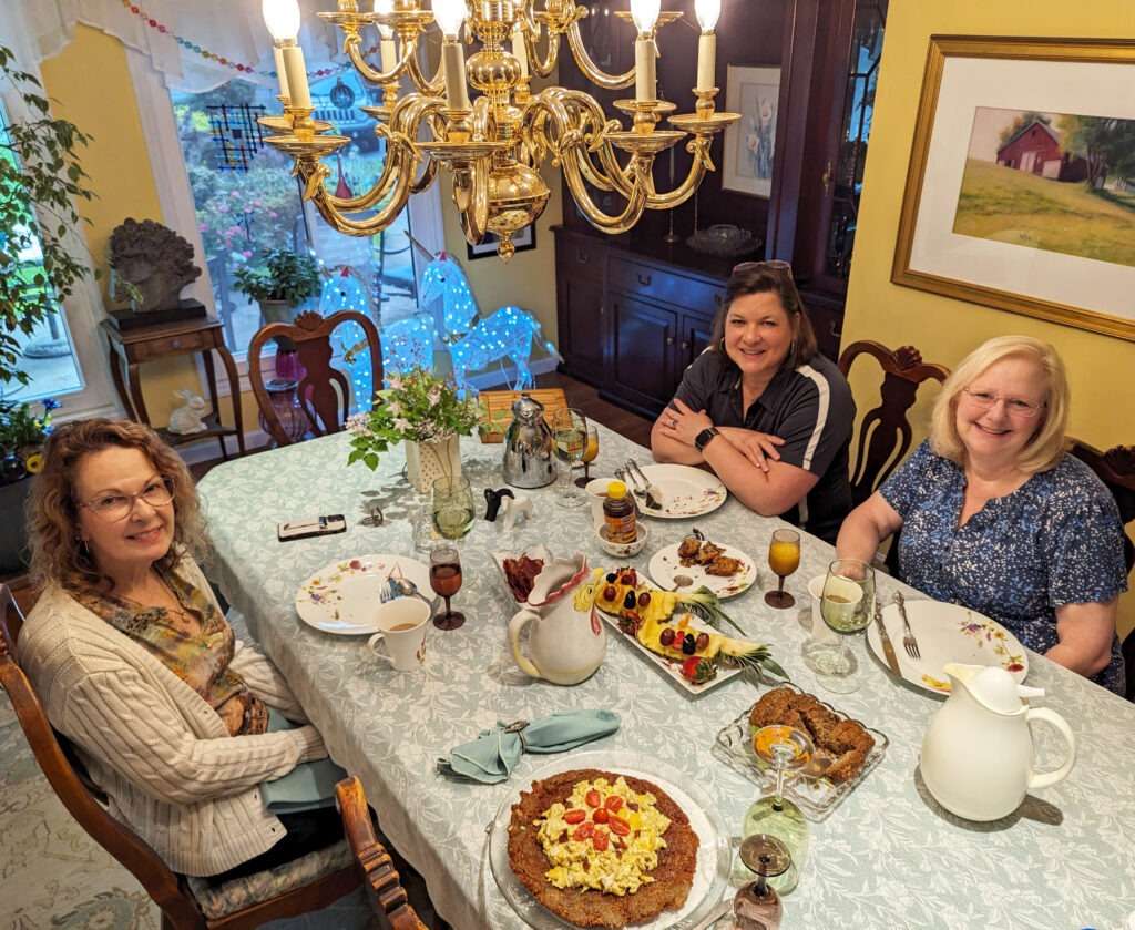 Ladies eating breakfast.