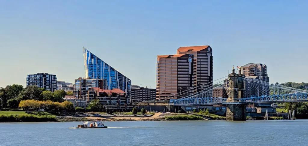Urban Riverfront Cincinnati and Northern Kentucky.