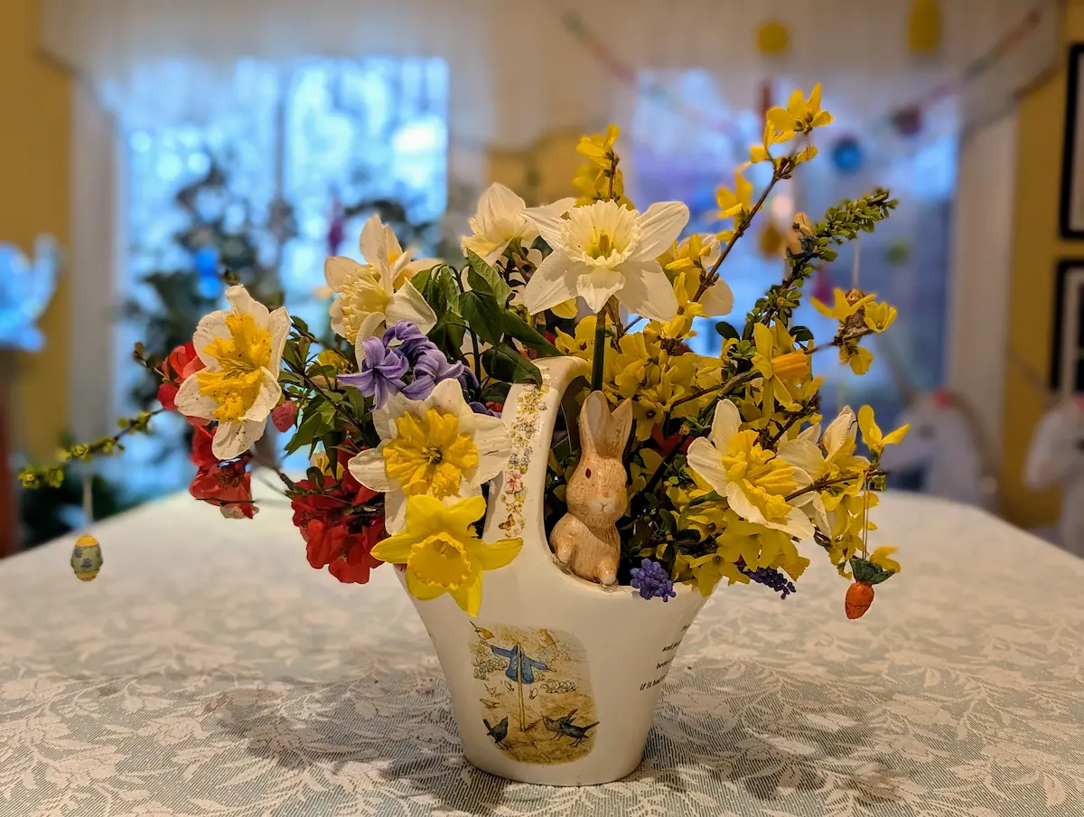 spring flower table bouquet.